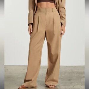 Everlane Way High Drape Pant Wide Leg Tan Size 0 Short